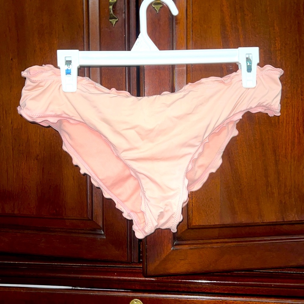 peach ruffle bikini bottom